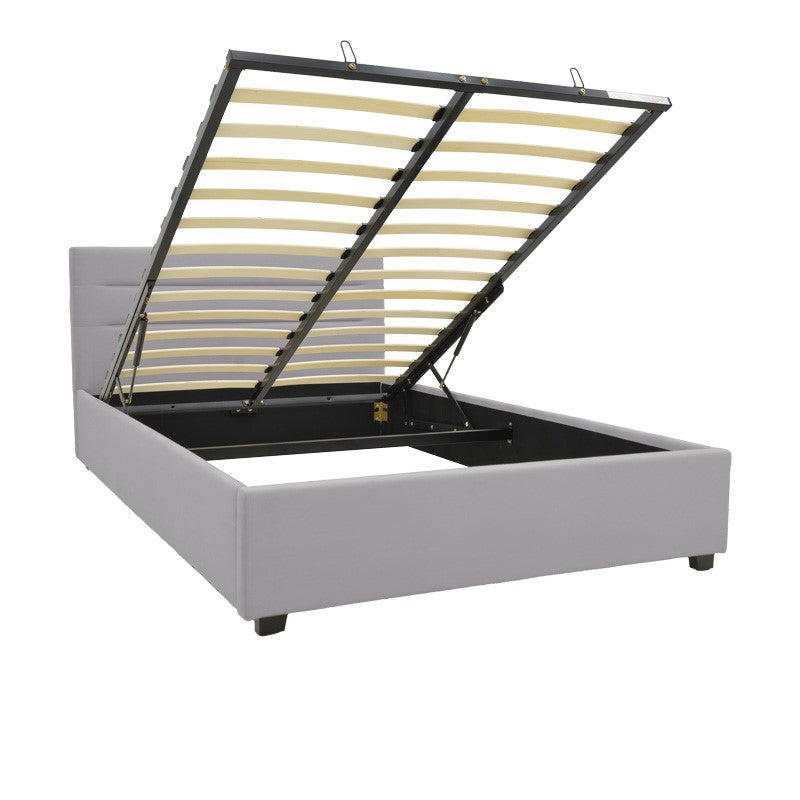 Кадифено легло molito в сив нюанс с място за съхранение 120x200 см