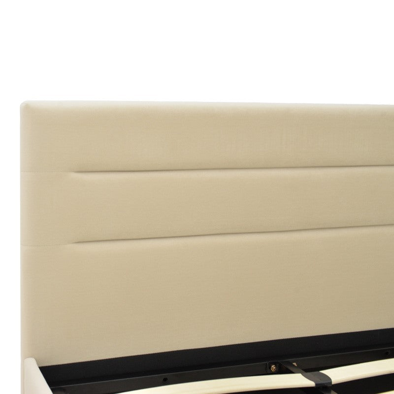 Кадифено легло molito в цвят екрю с място за съхранение 120x200 см
