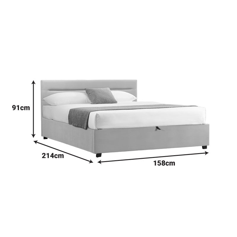 Кадифено легло Molito в черен нюанс с място за съхранение 150x200 см