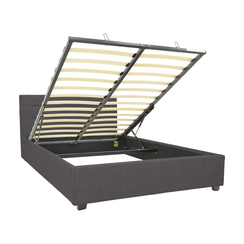 Легло Molito от дамаска в тъмно сив цвят с място за съхранение 120x200см