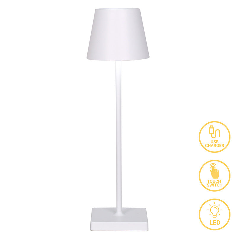 Brave LED сензорна настолна лампа акумулаторна бяла D10x35см