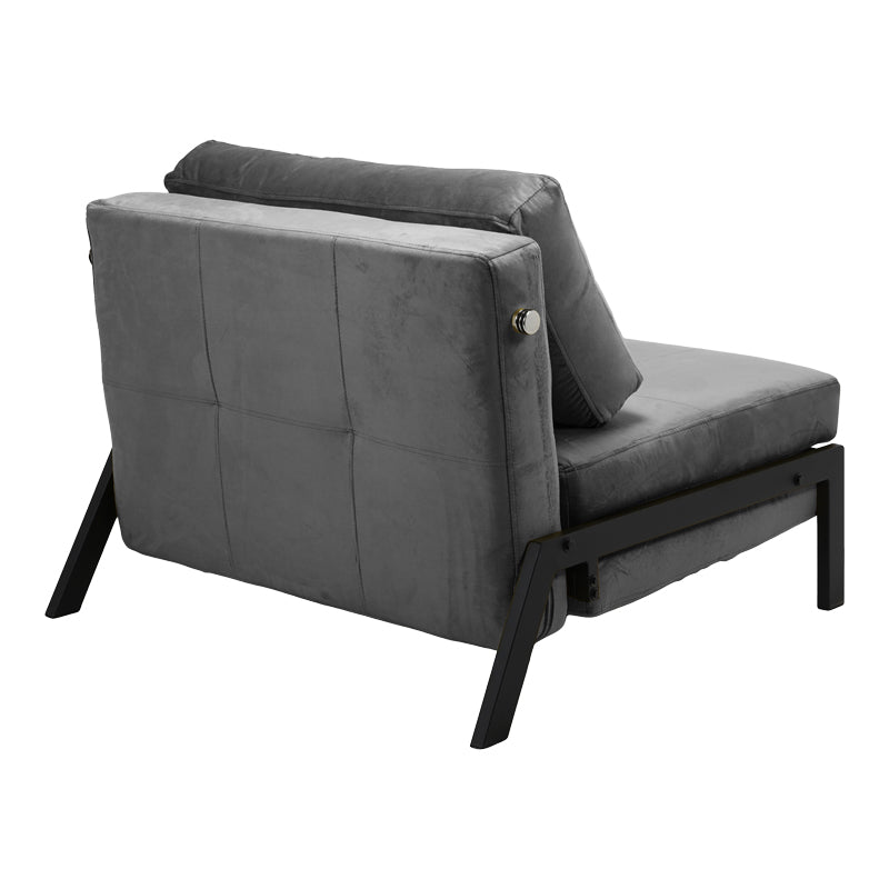 Кресло-легло Fancy кадифе в нюанс антрацит и черен метален крак 95x98x70см