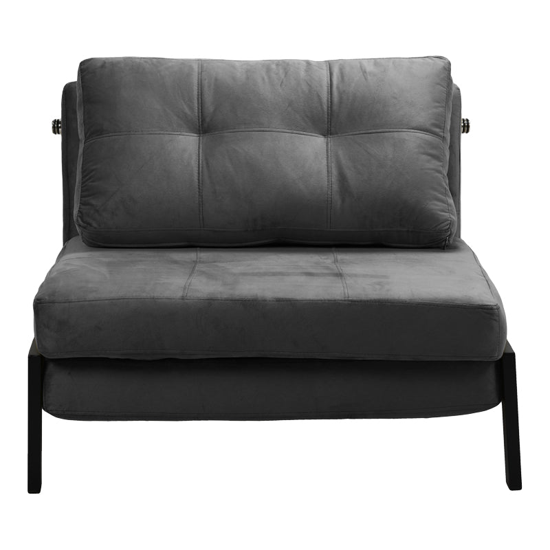 Кресло-легло Fancy кадифе в нюанс антрацит и черен метален крак 95x98x70см