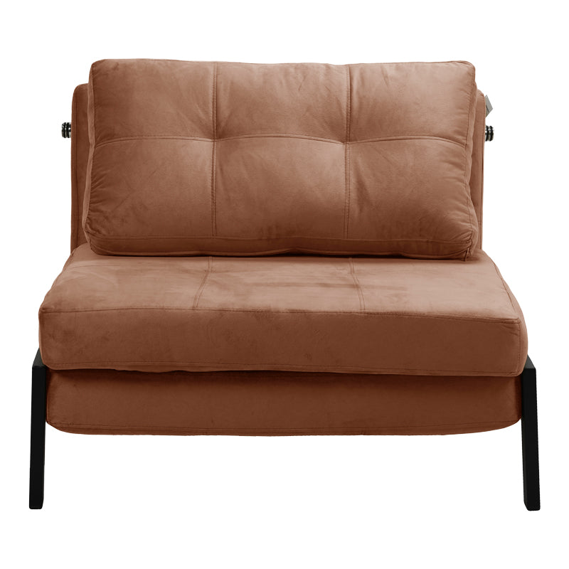 Кресло-легло Fancy velvet в нюанс на гнила ябълка и черен метален крак 95x98x70см