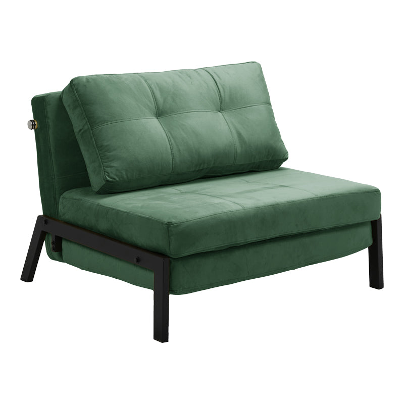 Кресло-легло FANCY кадифе в тъмнозелен нюанс и черен метален крак 95x98x70см