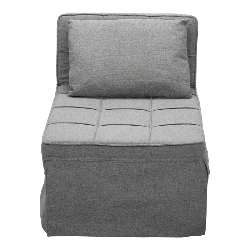 Табуретка-легло Grejio плат в сив нюанс и черен метален крак 70x70x45см