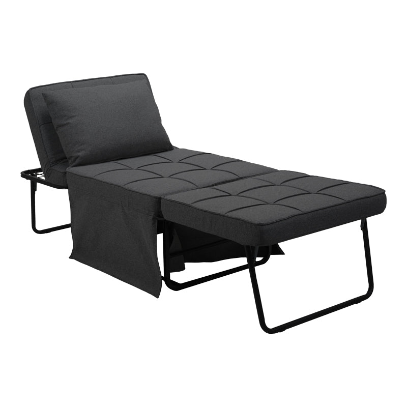 Табуретка-легло Grejio плат в тъмно сив нюанс и черен метален крак 70x70x45см