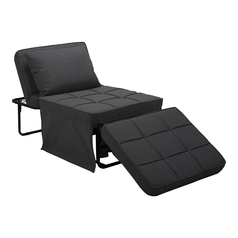 Табуретка-легло Grejio плат в тъмно сив нюанс и черен метален крак 70x70x45см