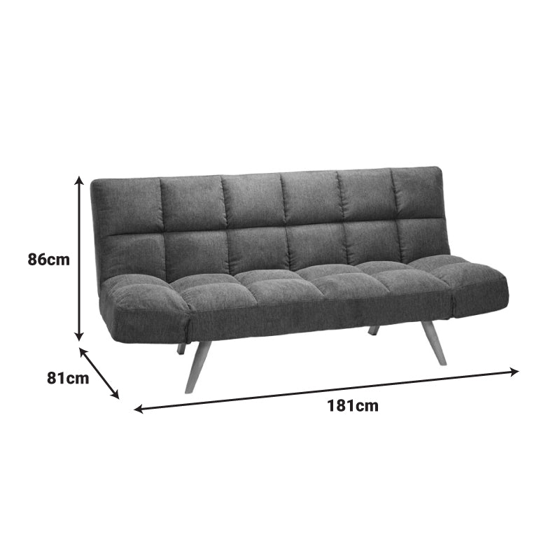 Диван - легло 3-местен FREDDO плат антрацит 181x81x86см