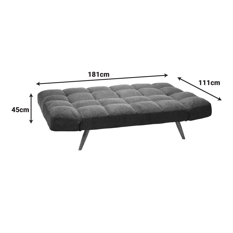Диван - легло 3-местен Freddo в жълто кадифе 181x81x86см