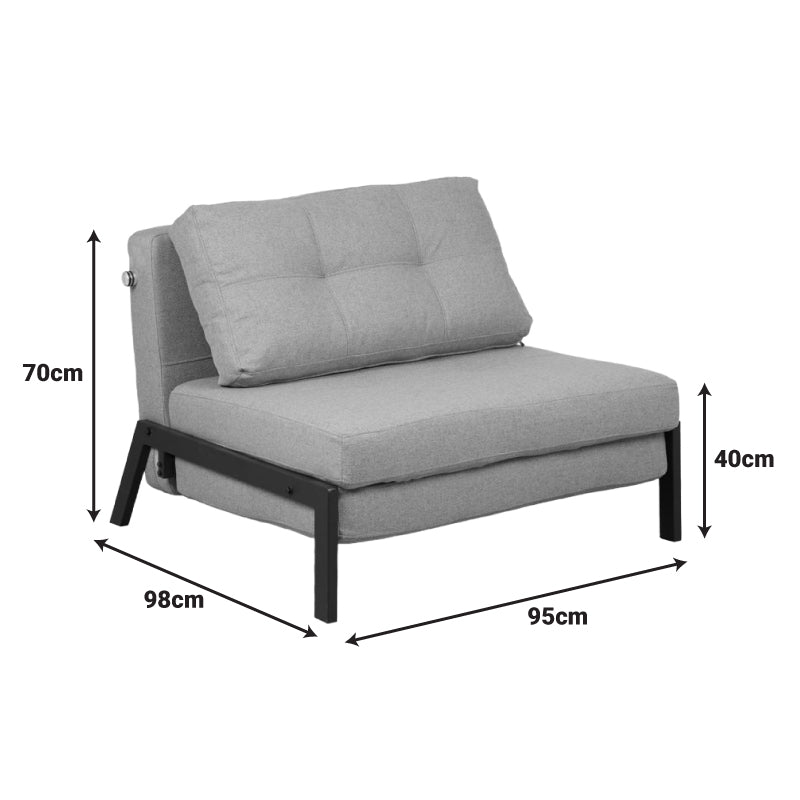 Луксозен фотьойл-легло с жълта тъкан и черен крак 95x98x70см