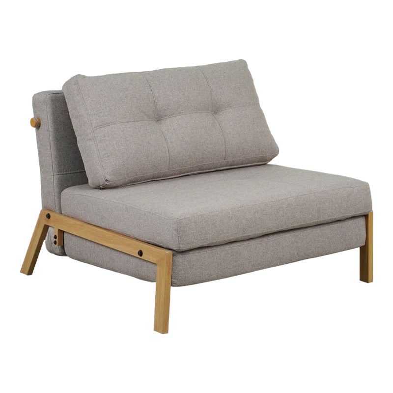 Луксозен фотьойл-легло с бежова материя и естествени крака 95x98x70см