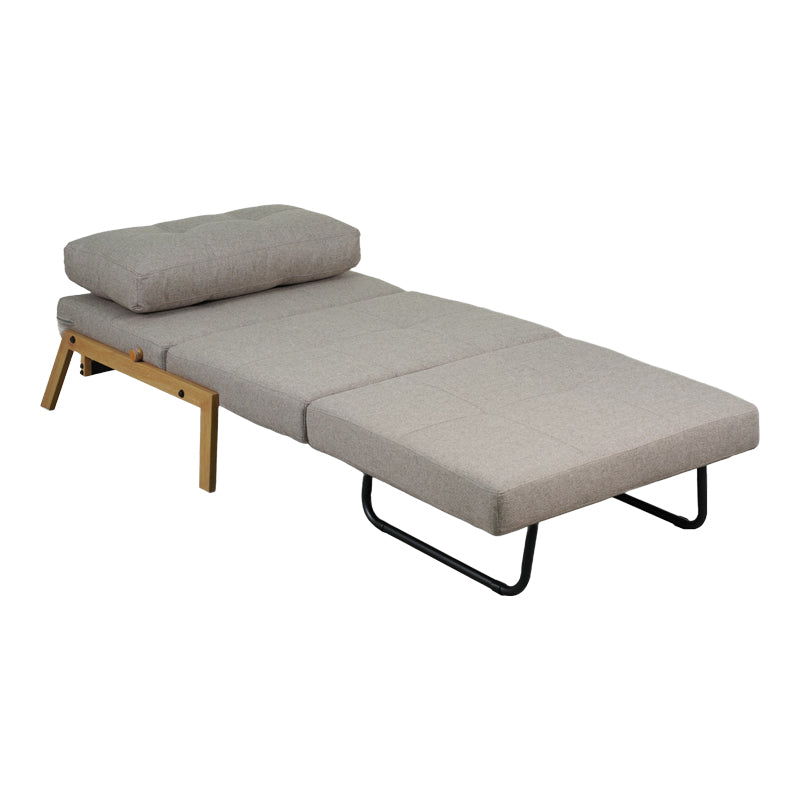 Луксозен фотьойл-легло с бежова материя и естествени крака 95x98x70см