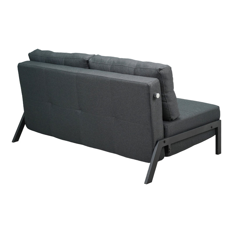 2-местен разтегателен диван Fancy с плат в тъмносив цвят и черни крака 150x92x77см