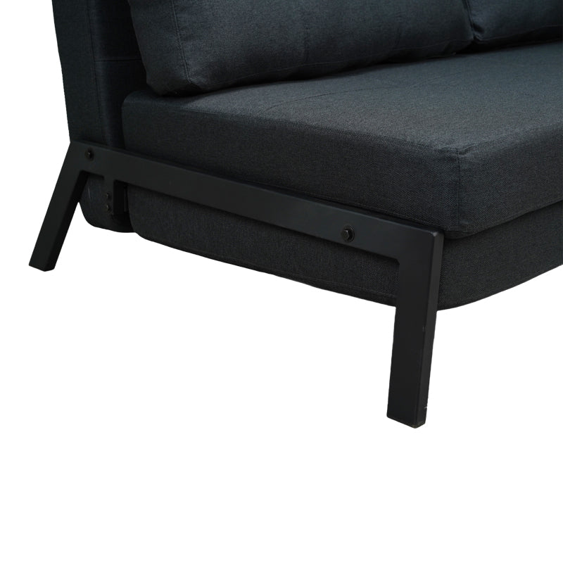 2-местен разтегателен диван Fancy с плат в тъмносив цвят и черни крака 150x92x77см
