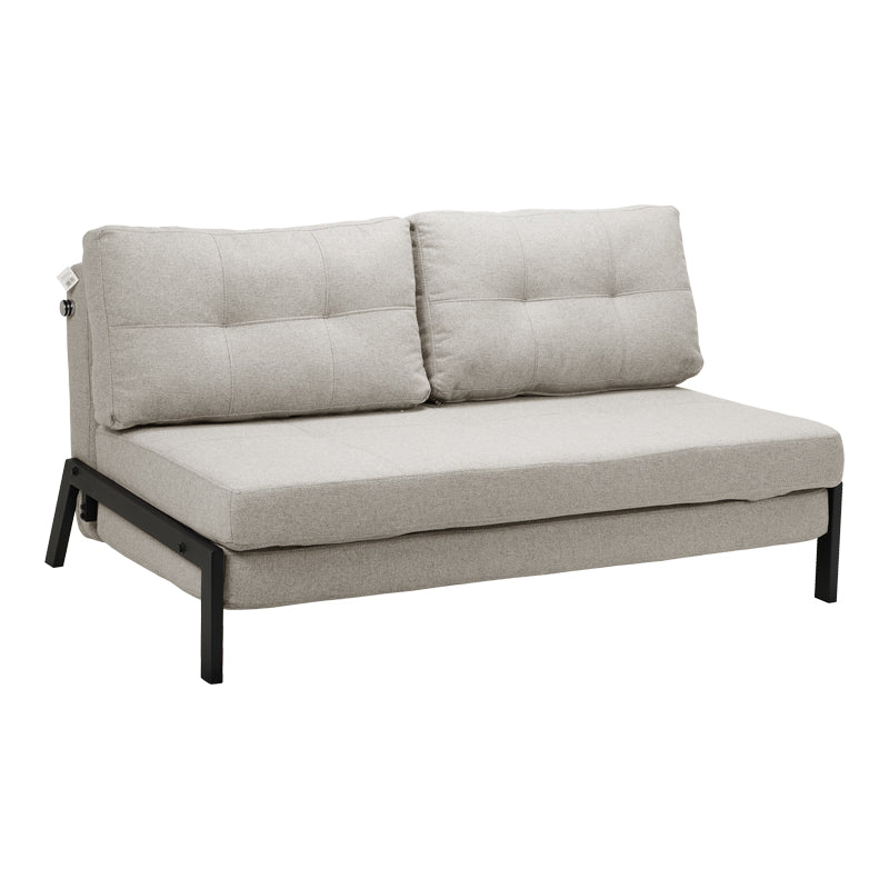 Двуместен диван - легло FANCY плат бежово-черни метални крака 150x98x70см