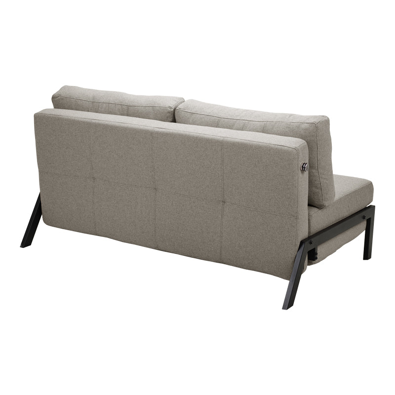 Двуместен диван - легло FANCY плат бежово-черни метални крака 150x98x70см