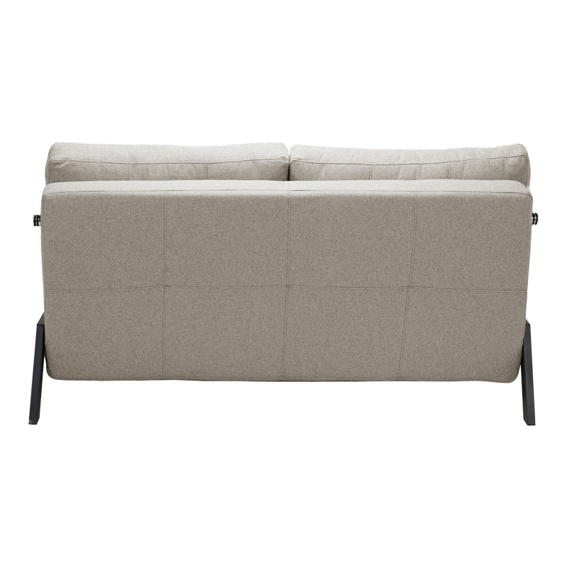 Двуместен диван - легло FANCY плат бежово-черни метални крака 150x98x70см