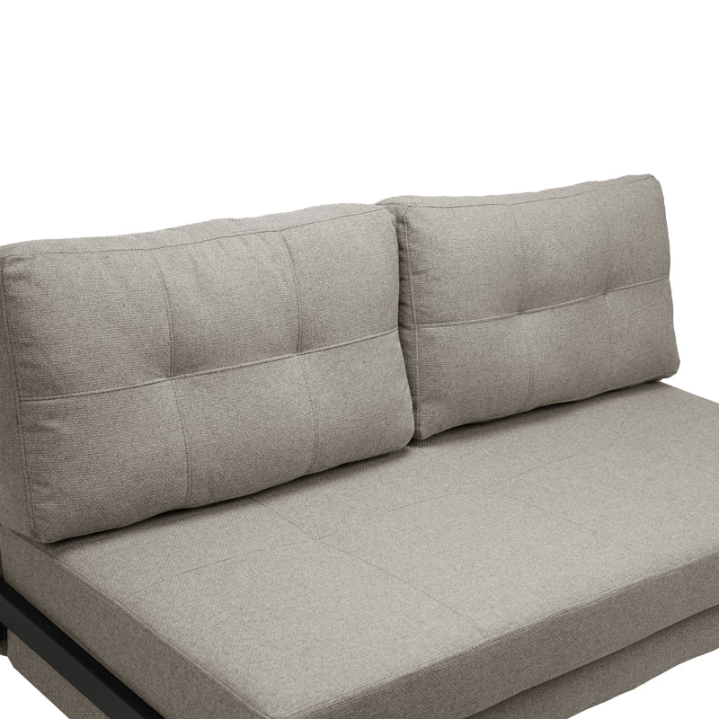 Двуместен диван - легло FANCY плат бежово-черни метални крака 150x98x70см