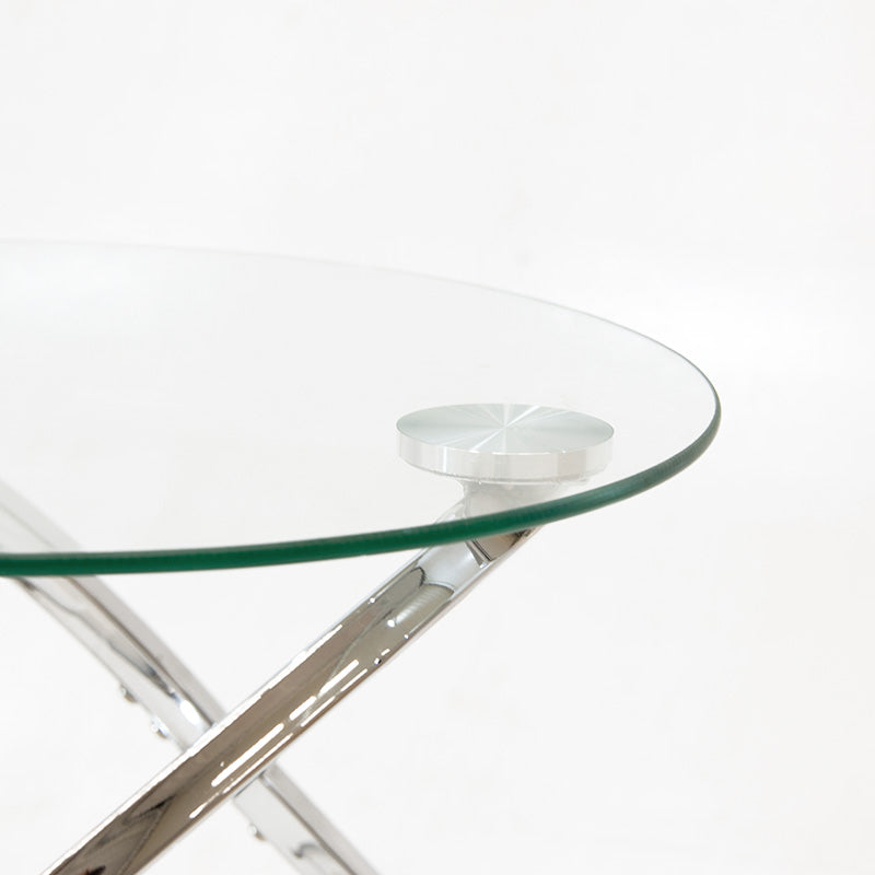 Маса Sabin метал-стъкло 8мм D80x43см