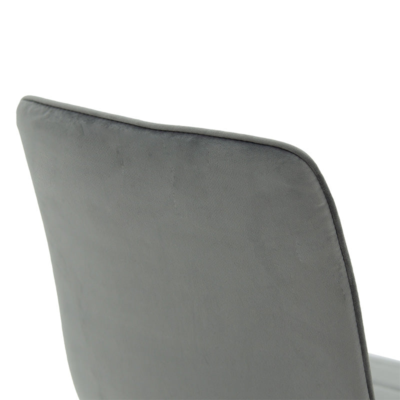 Стол Amalia метален златен с кадифе сиво