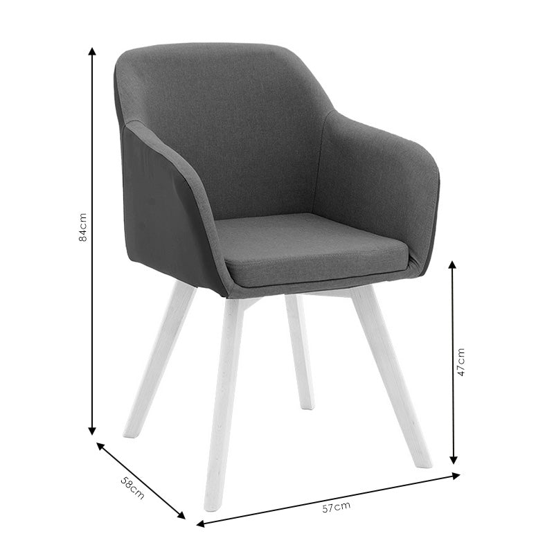 Safira Кресло PU плат бежово-естествено 57x58x84см