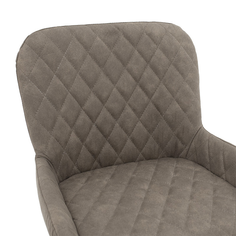 Бар стол Delicacy  метални черни крака-дамаска антик сиво-кафяв цвят