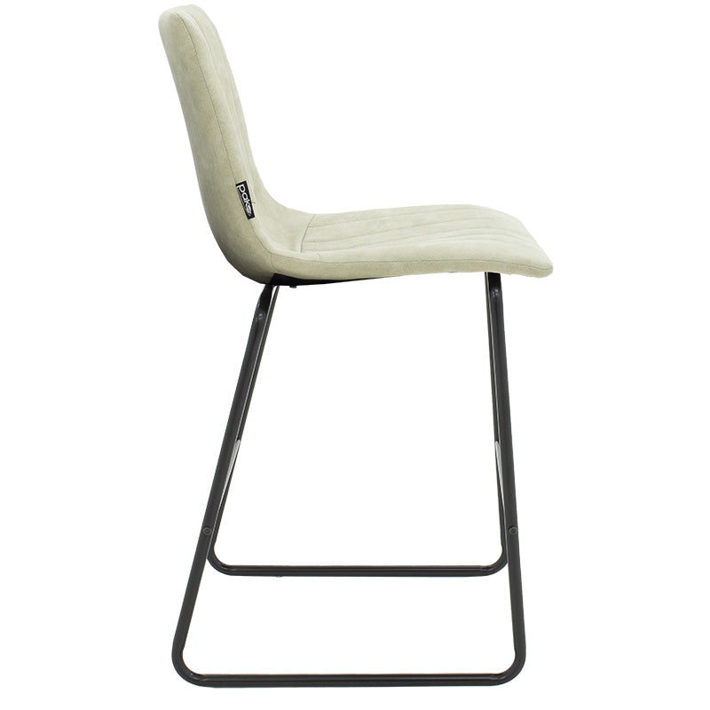 Бар стол Desirable метални черни крака-дамаска антик светло сив цвят