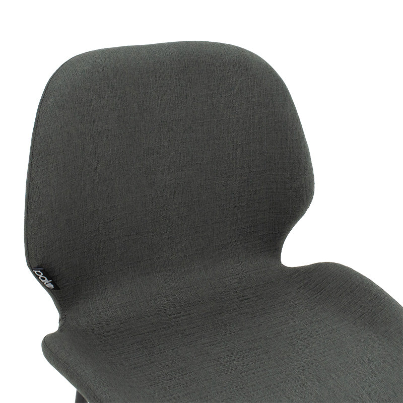 Бар стол Impel метални черни крака-дамаска тъмно сиво 103см