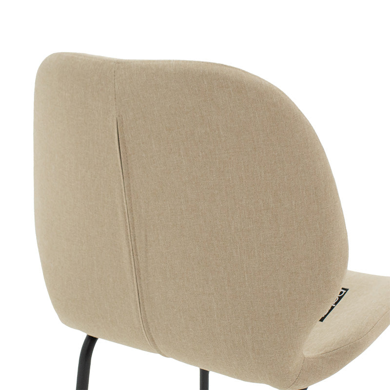 Бар стол Impel  метални черни крака-дамаска бежов 103см