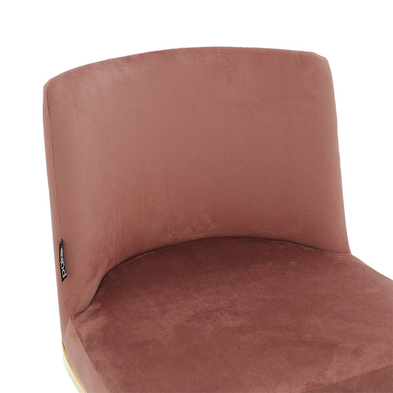 Бар стол средна височина Империал  метални златисти крака-кадифе гнила ябълка 95см