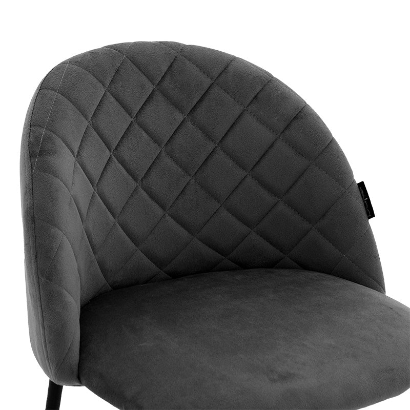 Бар стол Kudos метални черни крака-кадифе тъмно сиво 94см