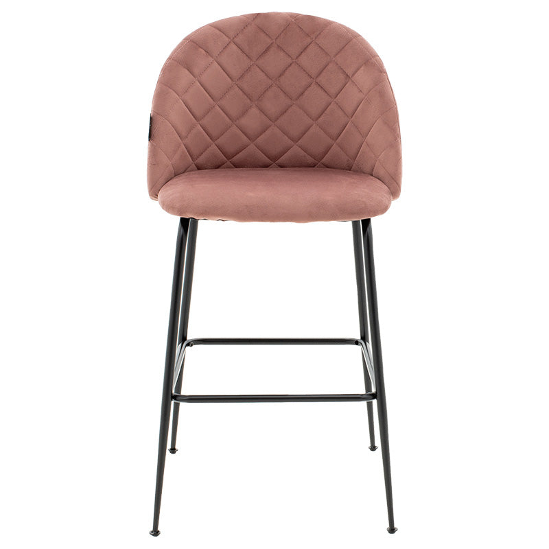 Бар стол Kudos метални черни крака-кадифе гнила ябълка 94см