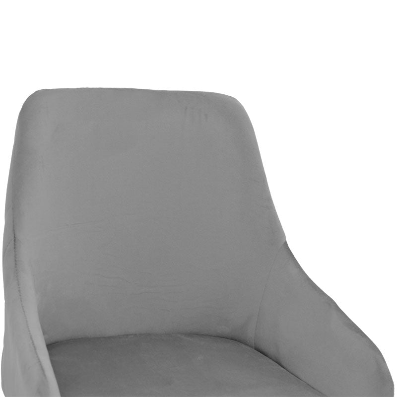 Бар стол Lithe метални златисто черни крака-сиво кадифе 47x44x98см