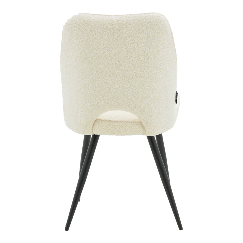 Стол Renish букле бяло-металик черен крак 61x47x91.5cm