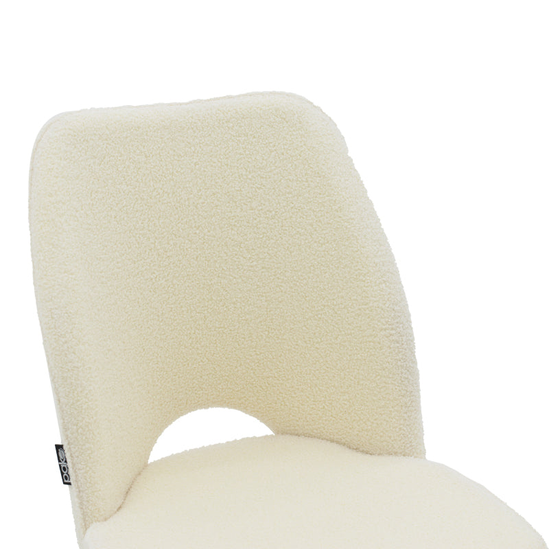 Стол Renish букле бяло-металик черен крак 61x47x91.5cm