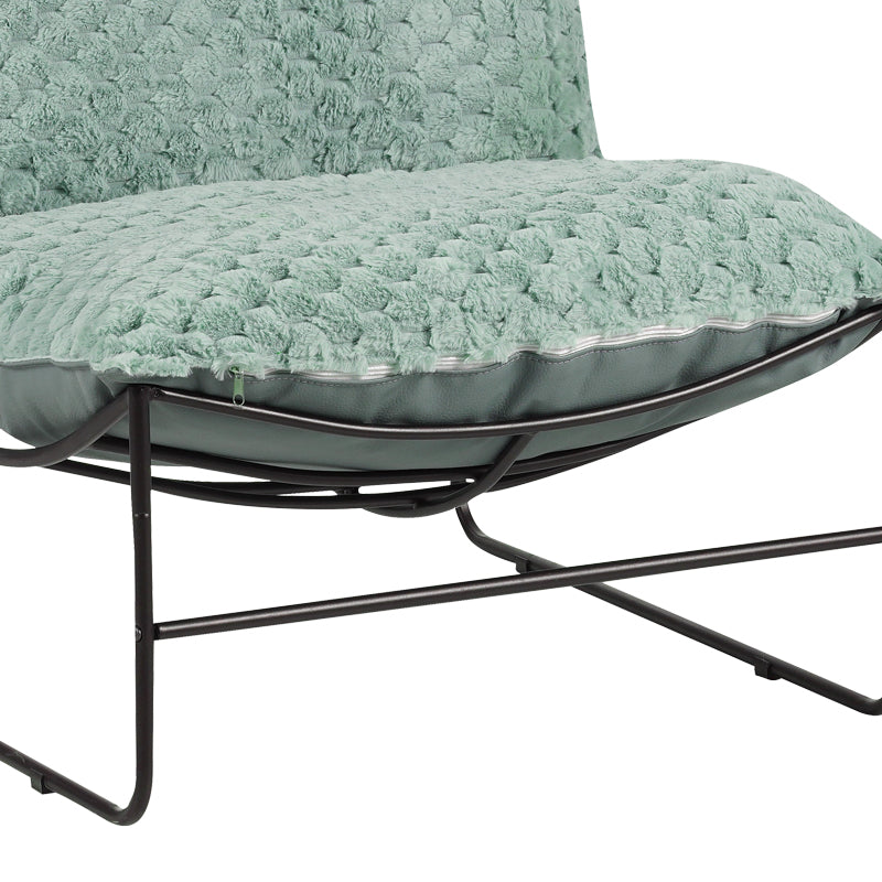 Фотьойл Chopie светло зелен дамаска-черен крак 77x90x83см