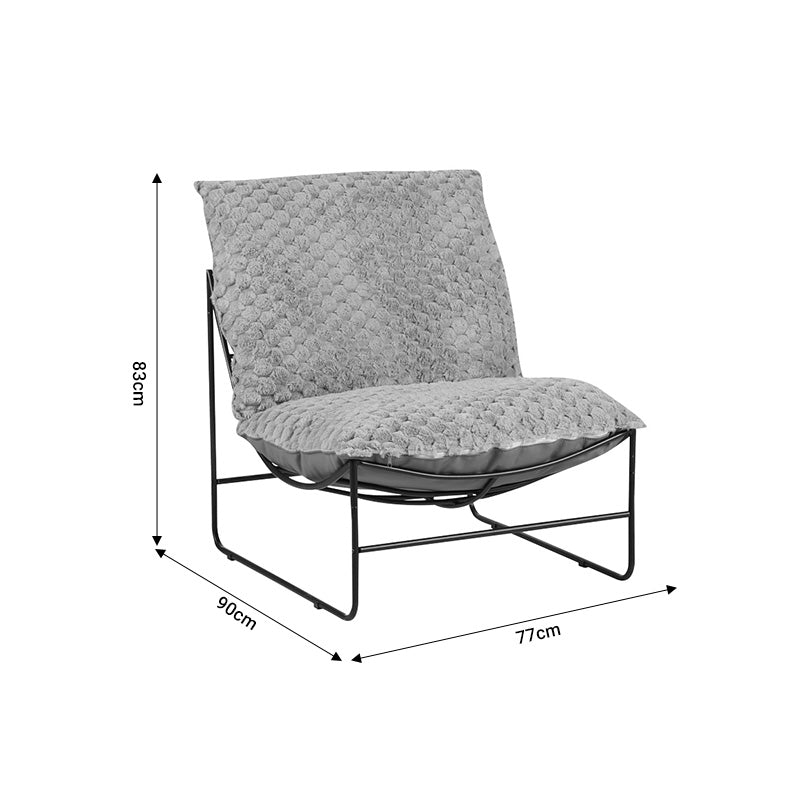 Фотьойл CHOPIE  сив плат-черен крак 77x90x83см