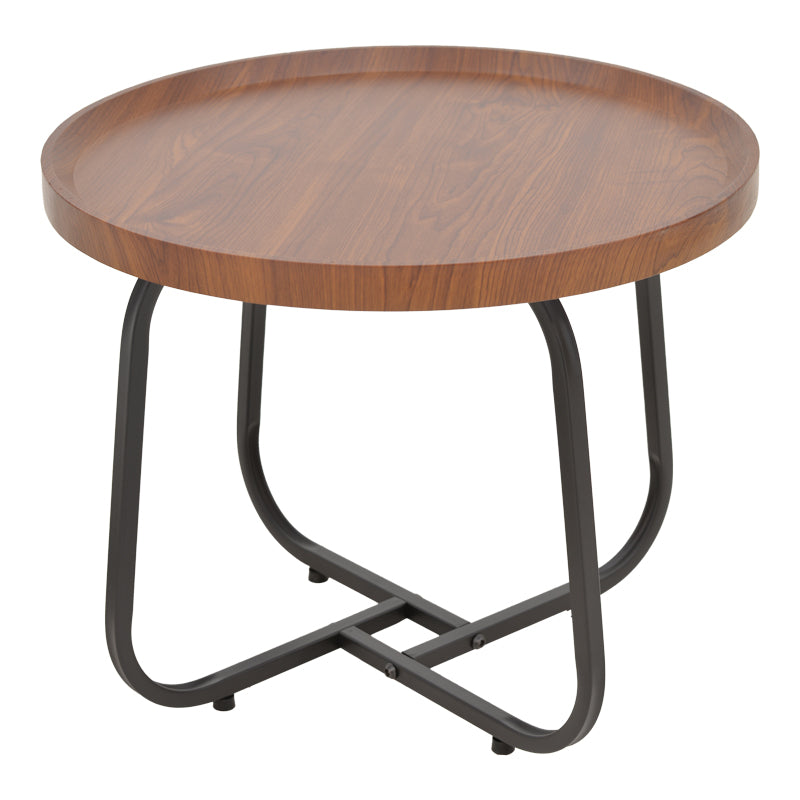 Холна маса Crismory от 2 части MDF в кафяв нюанс и черни метални крака