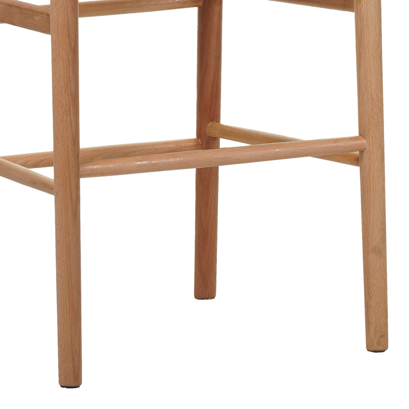 Бар стол WISHBONE каучуково дърво-въже в естествен нюанс 55x49x96см