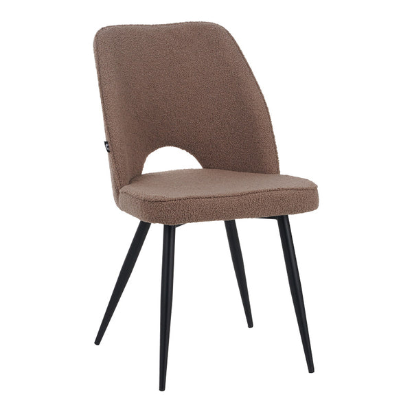 Стол RENISH букле в цвят капучино с черни метални крака 61x47x91.5см
