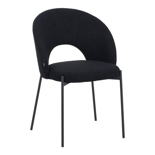 Стол MASEBO букле плат в черен цвят с черни метални крака 48x58.5x82см