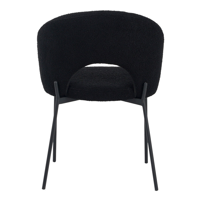Стол MASEBO букле плат в черен цвят с черни метални крака 48x58.5x82см