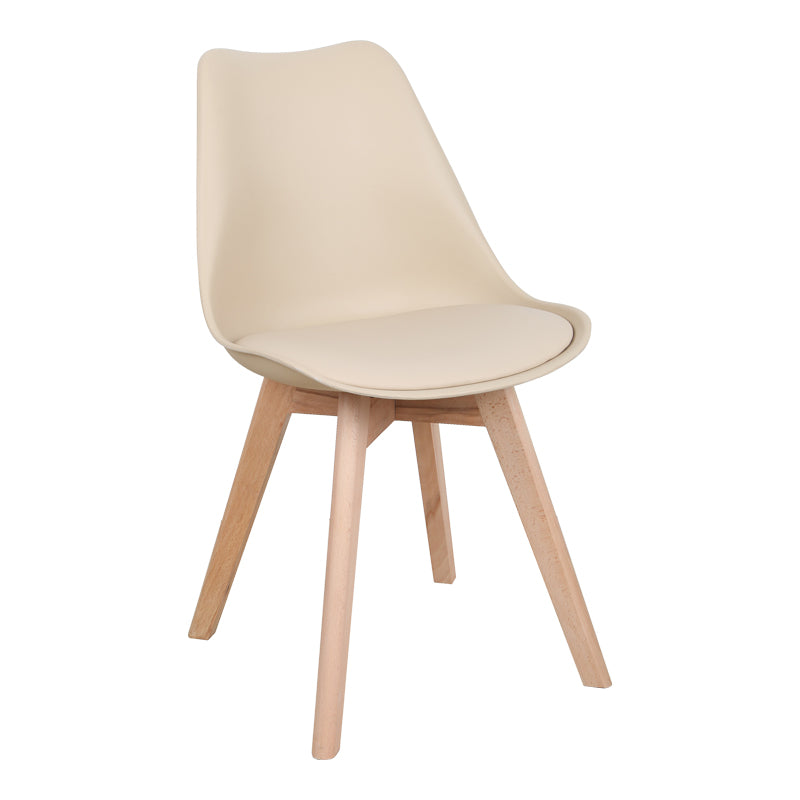 Стол VERONA PP-PU цвят тауп - естествен крак 58x47x85см