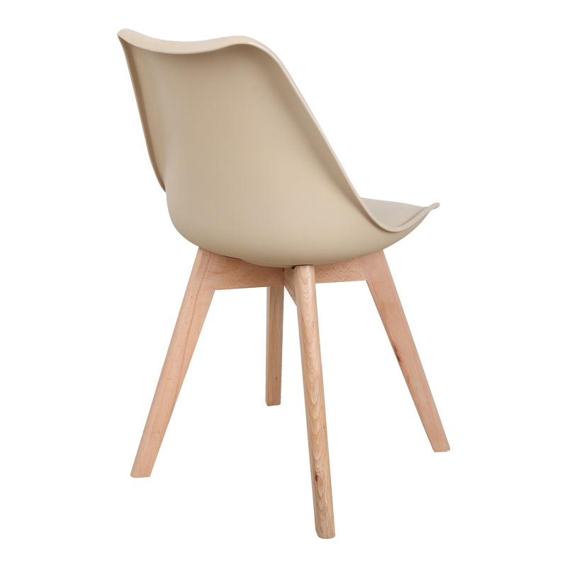 Стол VERONA PP-PU цвят тауп - естествен крак 58x47x85см