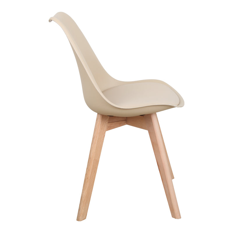 Стол VERONA PP-PU цвят тауп - естествен крак 58x47x85см