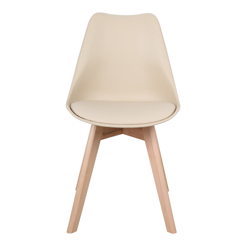 Стол VERONA PP-PU цвят тауп - естествен крак 58x47x85см