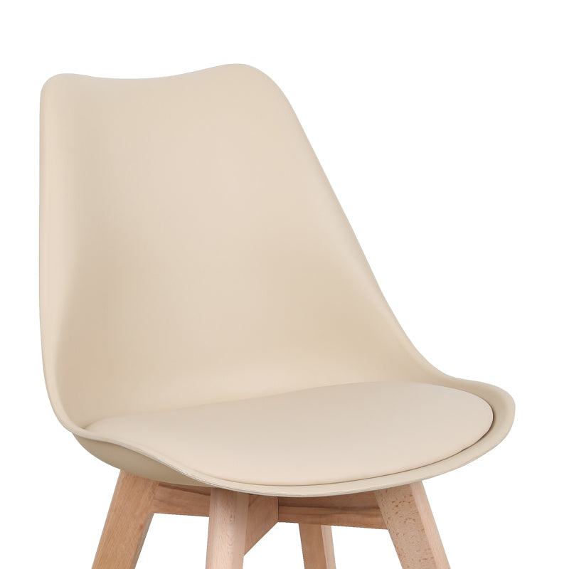 Стол VERONA PP-PU цвят тауп - естествен крак 58x47x85см