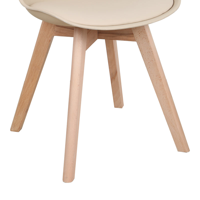 Стол VERONA PP-PU цвят тауп - естествен крак 58x47x85см