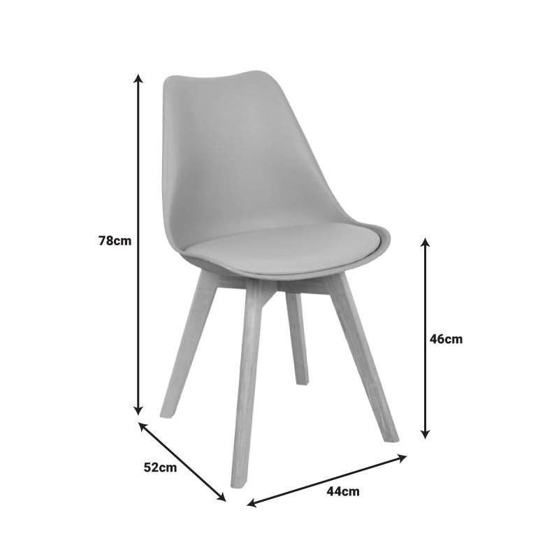 Стол VERONA PP-PU цвят тауп - естествен крак 58x47x85см